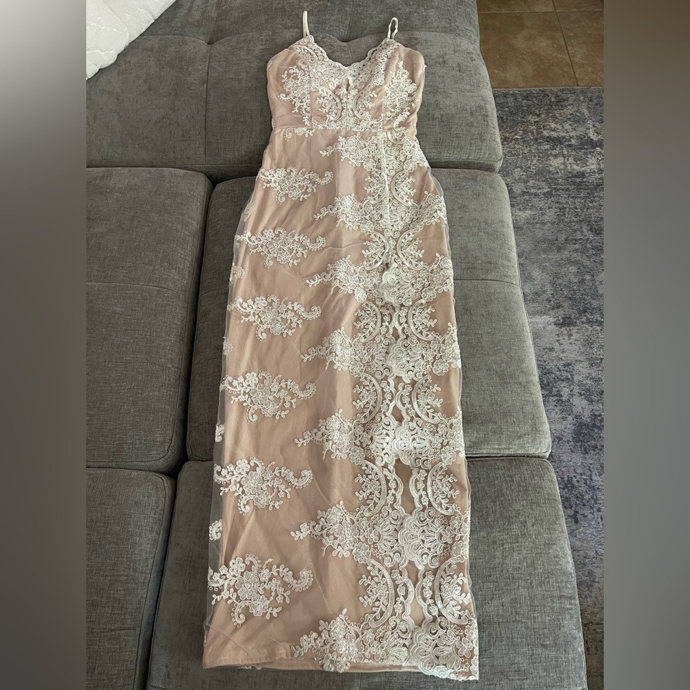 Elegant Lace Overlay Dress New